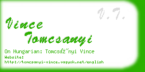 vince tomcsanyi business card